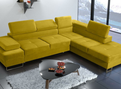 Sectional sofa upholstery couch textile living room L-shape modern yellow design sofas new